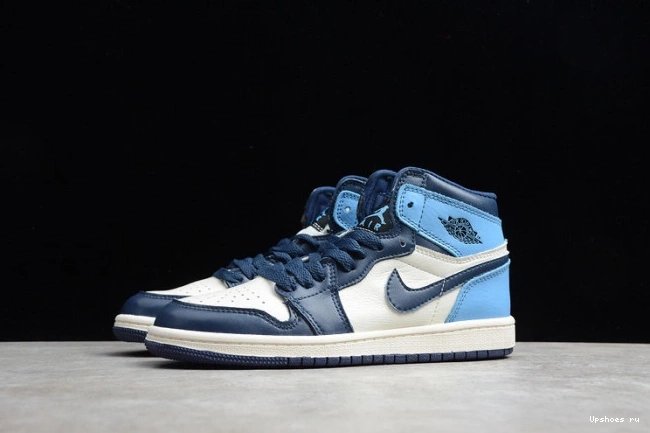 (555088-140) Jordan 1 Air Blue Kids Obsidian University 0818